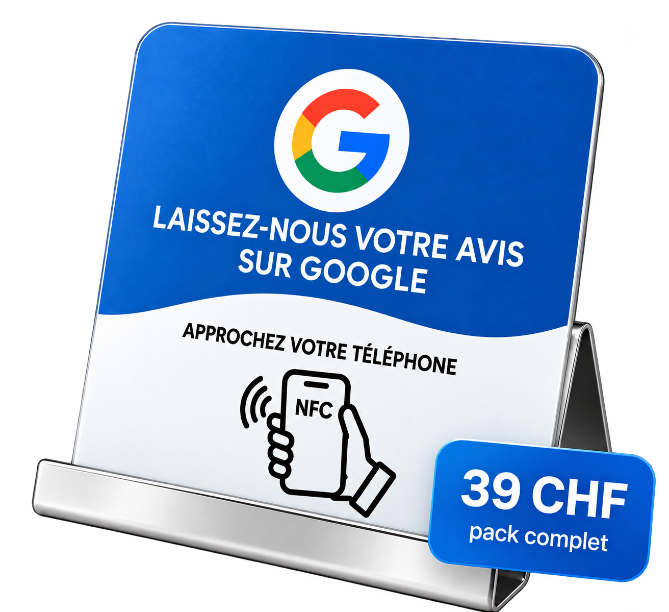 Plaque NFC À Votre Avis pour ouvrir la page d’avis Google avec un smartphone